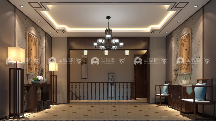 400平中式风，古朴精致的画面感！-走廊