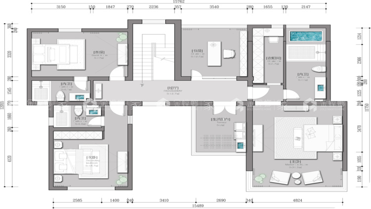 睡在这么美的新中式卧室里，高调优雅~-平面设计图及设计说明