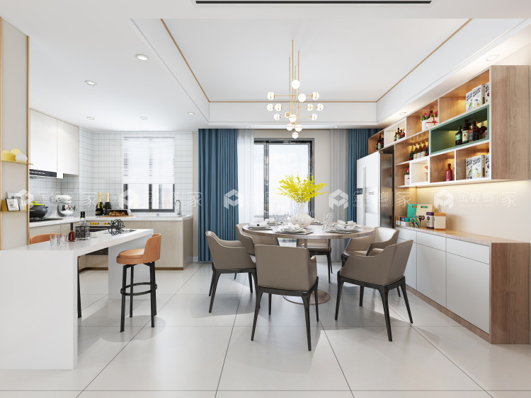 142平方现代温馨之家-餐厅效果图及设计说明