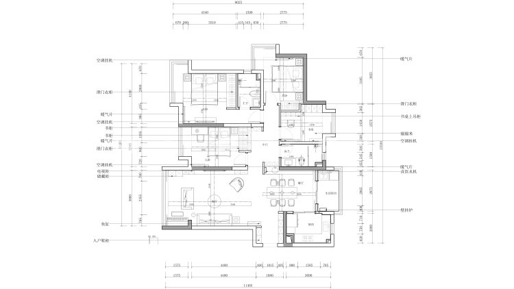 灰色和木色的碰撞，简约而不失大气，营造出家的归属感-平面布置图