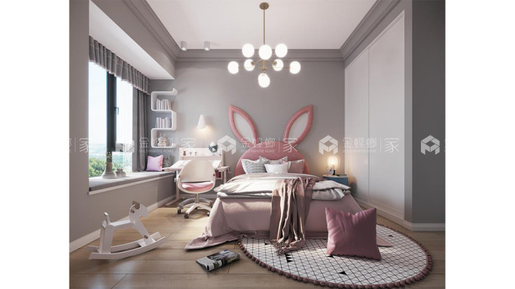 灰色和木色的碰撞，简约而不失大气，营造出家的归属感-空间效果图