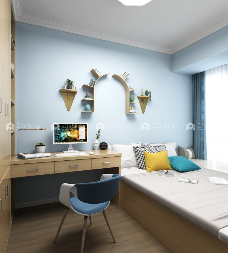 秋雨台115㎡北欧-空间效果图