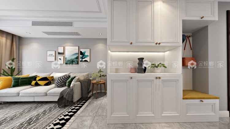 133㎡现代实力演绎生活-客厅效果图及设计说明