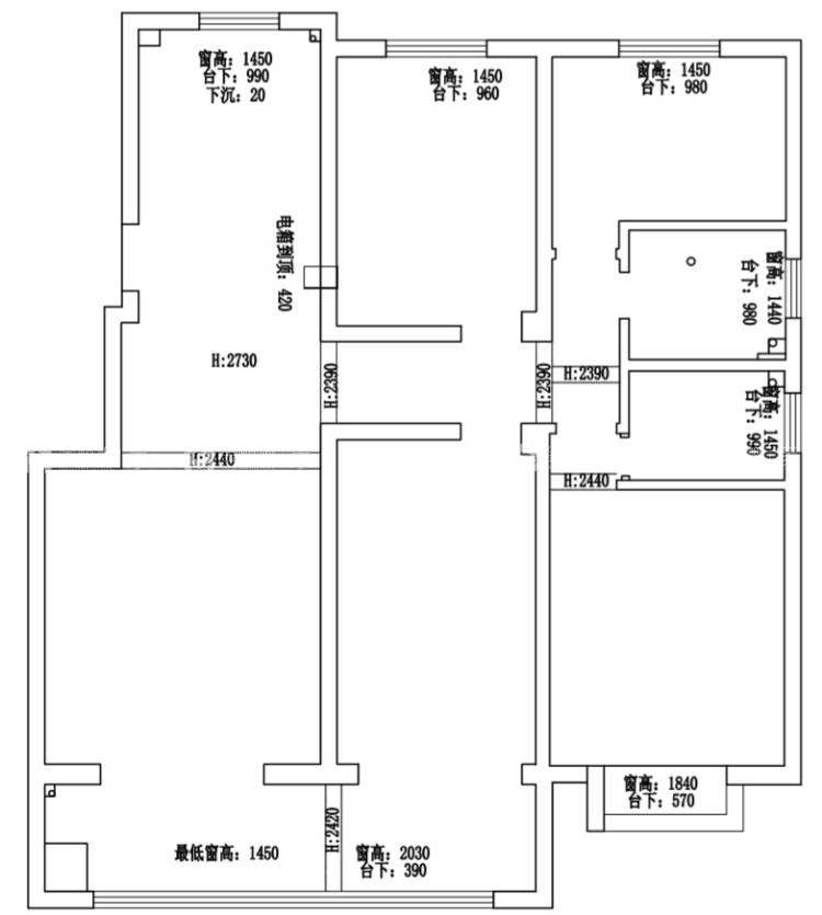 133㎡现代实力演绎生活-业主需求&原始结构图