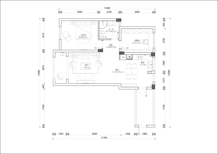 单身生活里的小精致-平面布置图