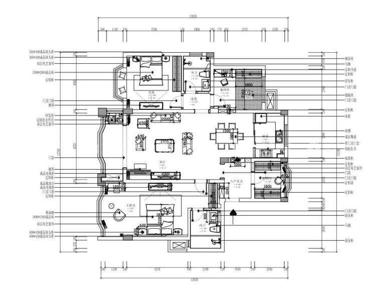 140㎡高级新中式，有温度的东方美！-平面设计图及设计说明