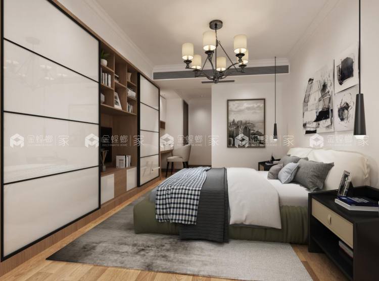 130平现代风~-卧室效果图及设计说明