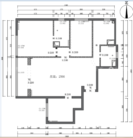 105㎡三室两厅现代简约风格-业主需求&原始结构图
