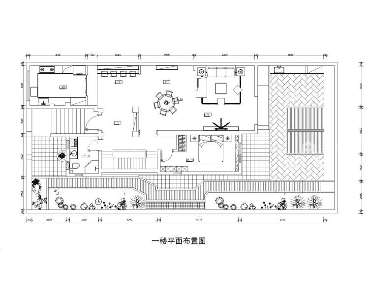 清新新中式别墅-平面布置图