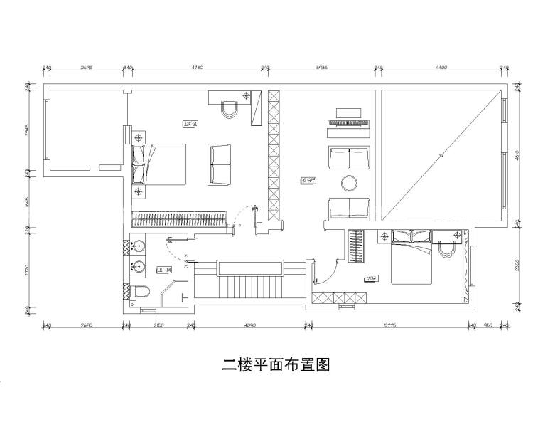 清新新中式别墅-平面布置图