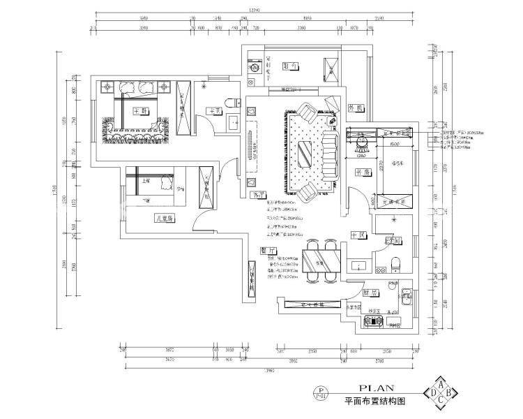 后现代风格-平面布置图