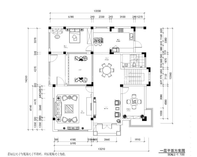 【3D全景】古色古香兼顾现代感的新中式风格装饰-平面布置图