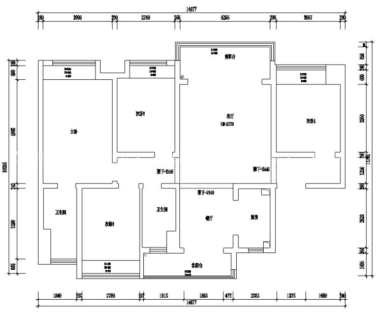 145平简欧风-彰显时尚潮流！-业主需求&原始结构图