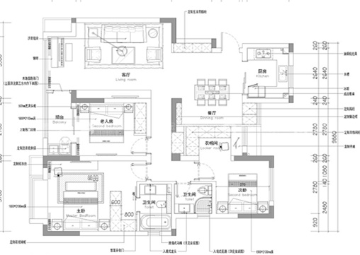 现代轻奢｜走进家门，生活刚刚好-平面布置图