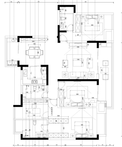 170㎡简约低奢范，演绎气质非凡的格调！-平面布置图