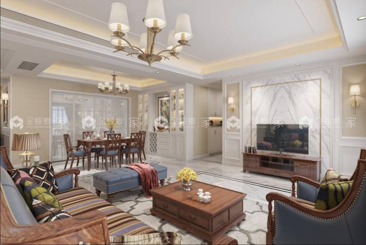 香樟园155㎡美式风精品案例-'全景图封面图'