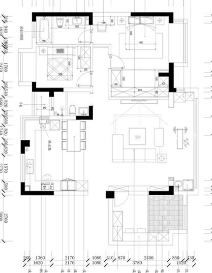 静谧通透的现代极简风-平面布置图