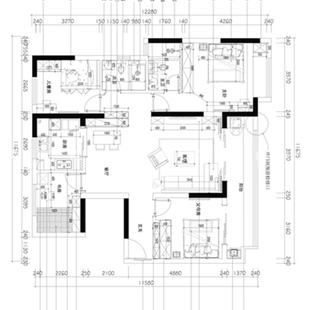 简约而不简单的128㎡现代风案例-平面布置图