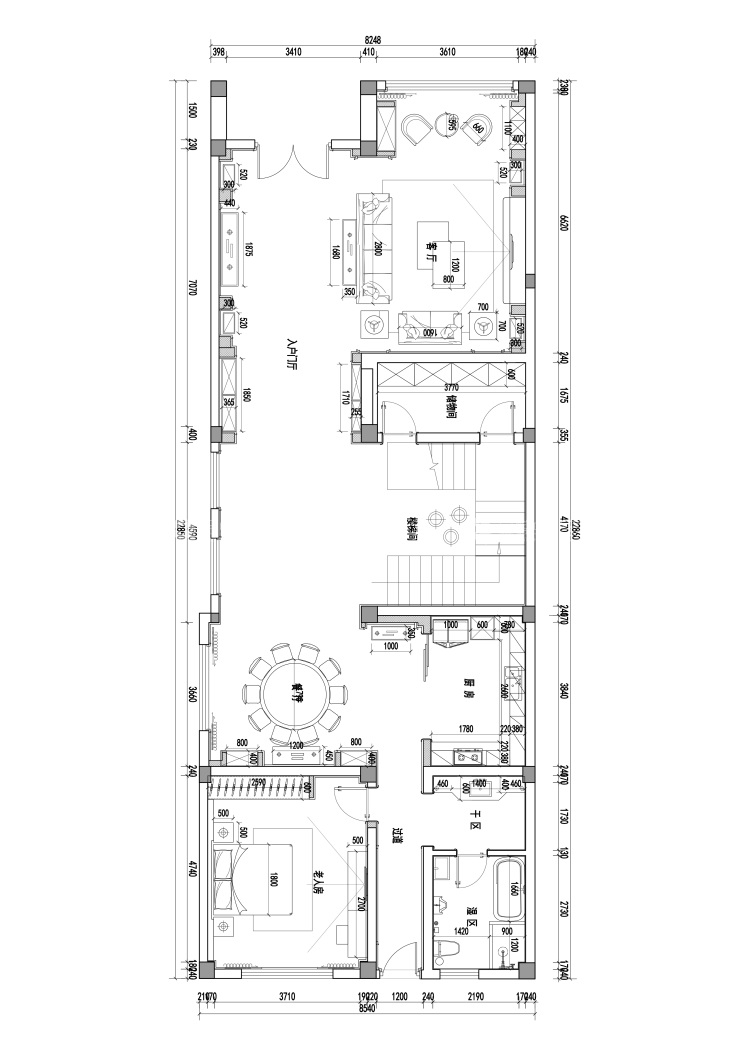 远离城市喧嚣，桃园中的新中式奢华雅居-平面布置图