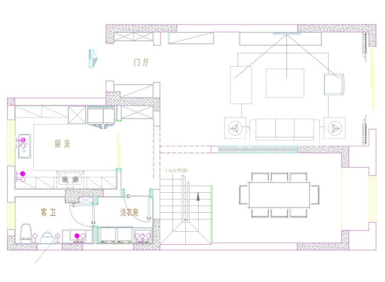 典雅精致的美式轻奢风底复-平面布置图