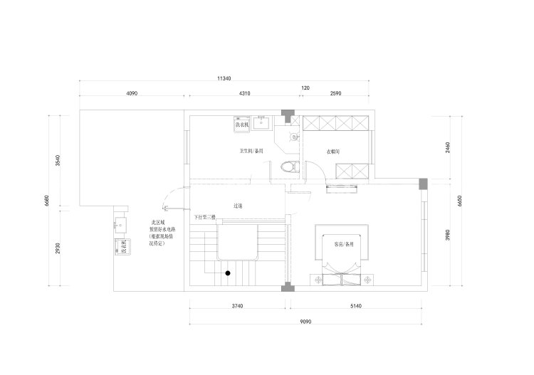 淡雅柔和的港式风桃园别墅-平面布置图