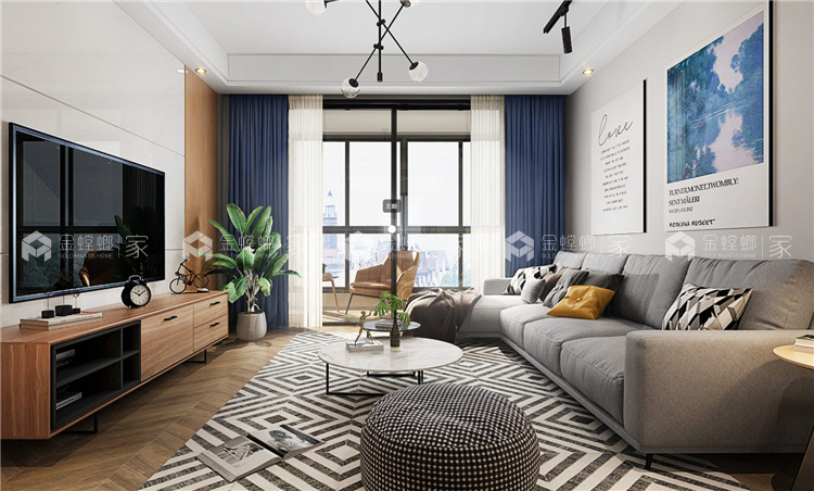 128平北欧风婚房案例-'全景图封面图'