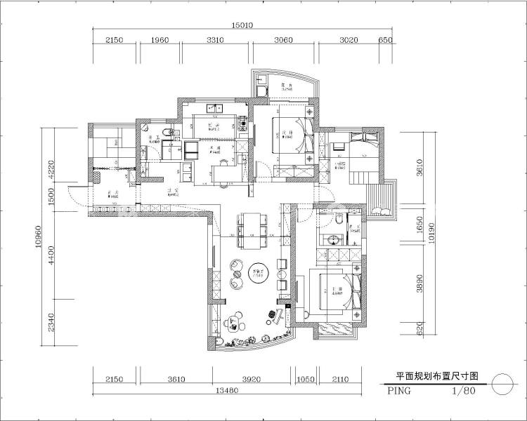 120平现代风格   塑造有品质的简约  有节制的丰盛-平面布置图