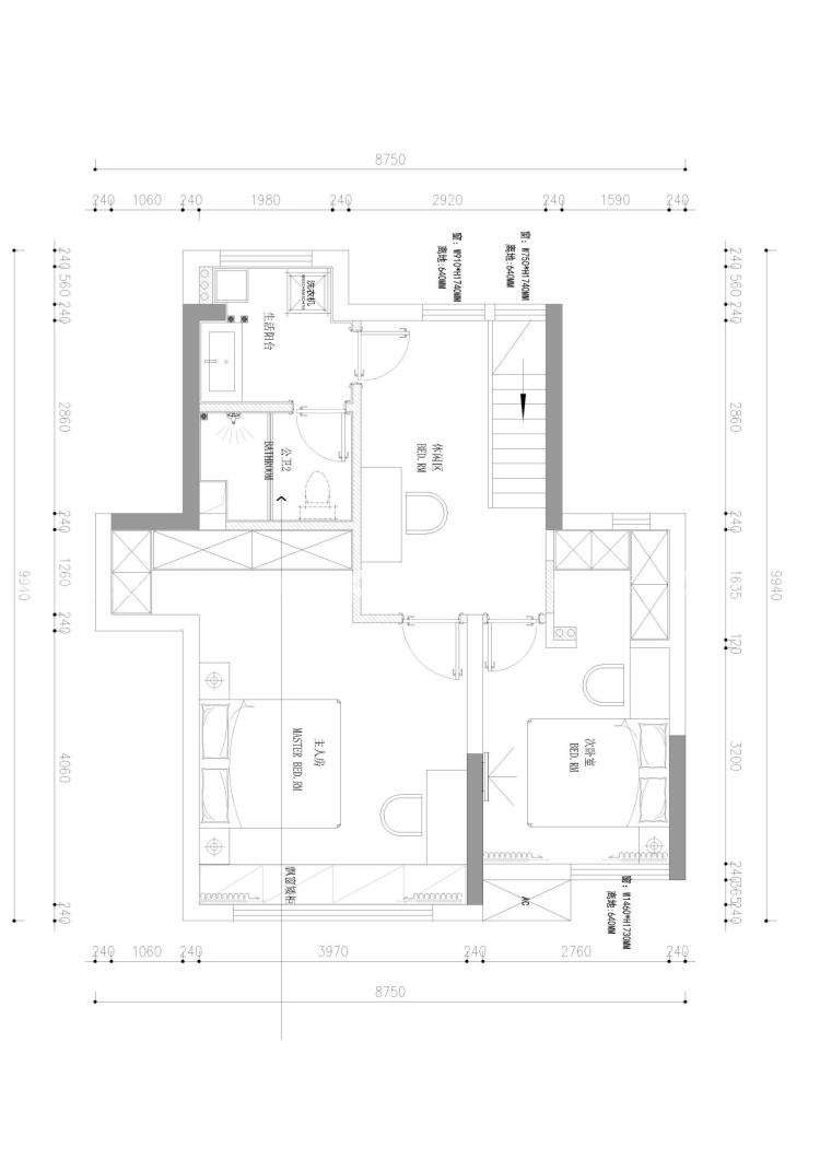 四川省乐山市市中区天空墅-平面设计图及设计说明