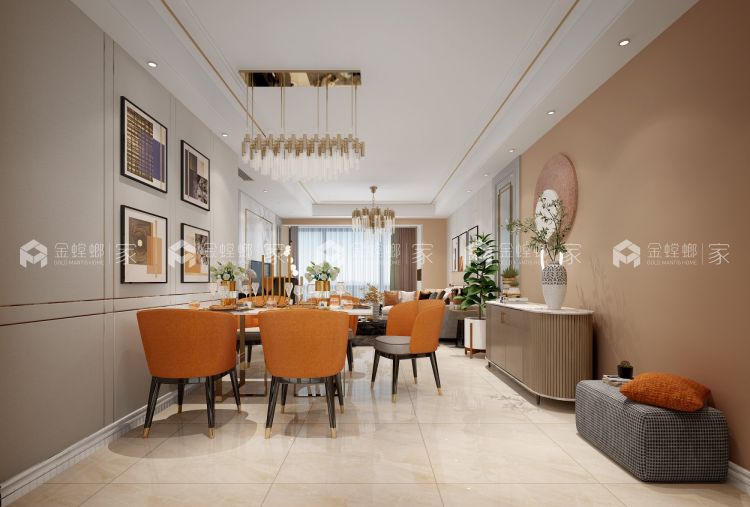 四川省乐山市市中区时代清江二期-餐厅效果图及设计说明