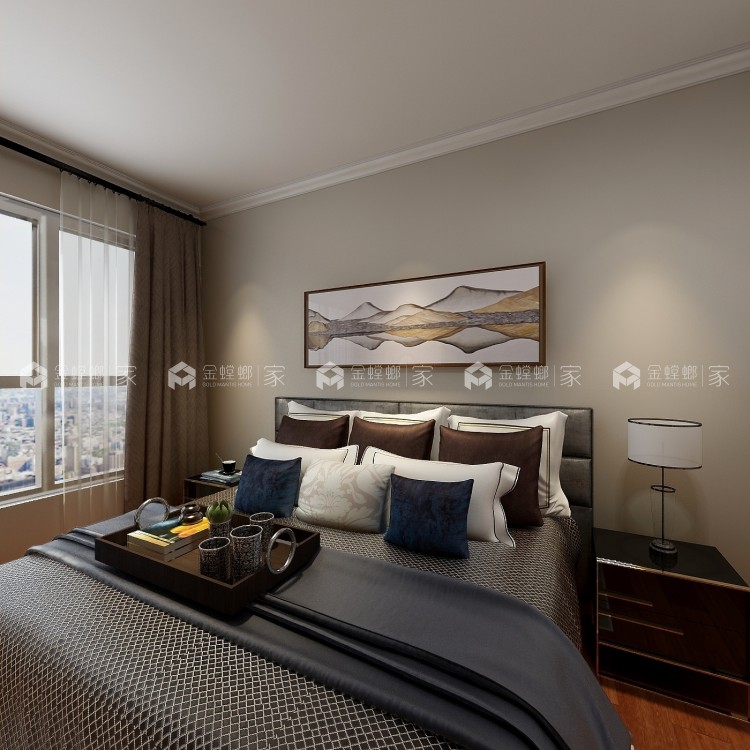 四川省乐山市市中区时代清江二期-卧室效果图及设计说明