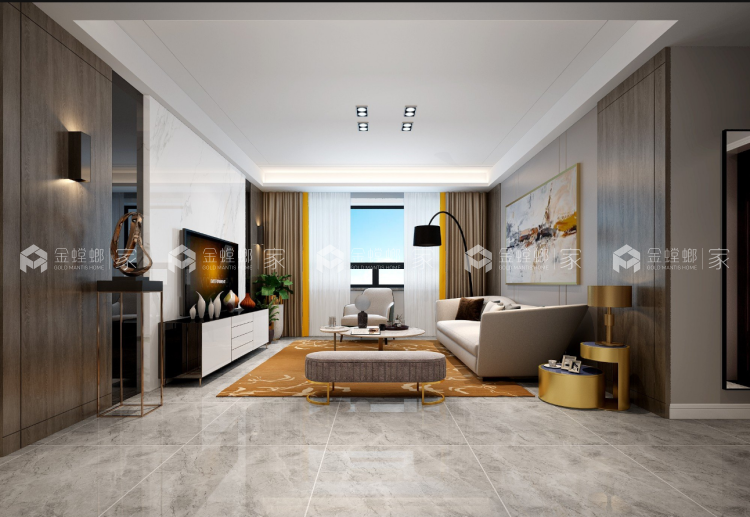 四川省乐山市市中区天空墅-客厅效果图及设计说明