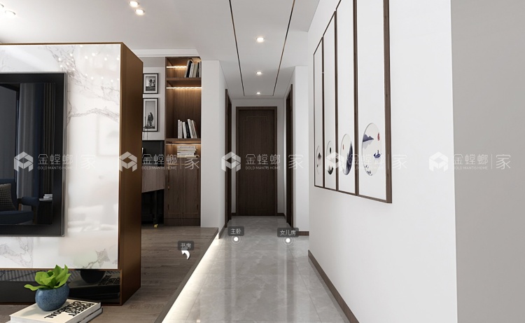 现代轻奢 167复式-空间效果图