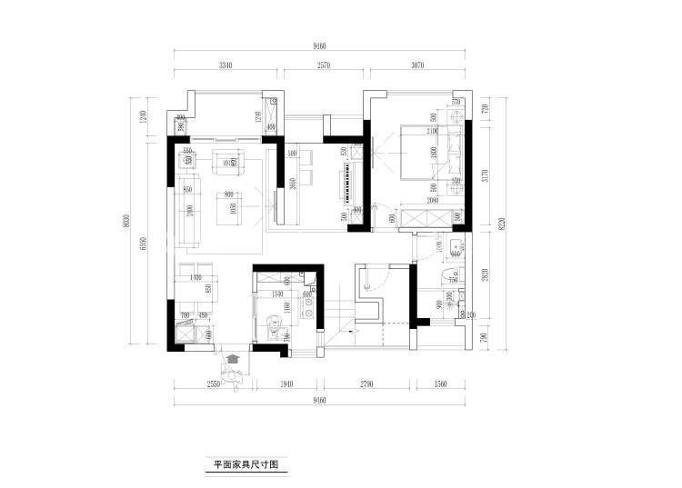 现代轻奢 167复式-平面布置图