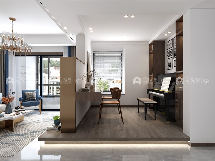 现代轻奢 167复式-空间效果图