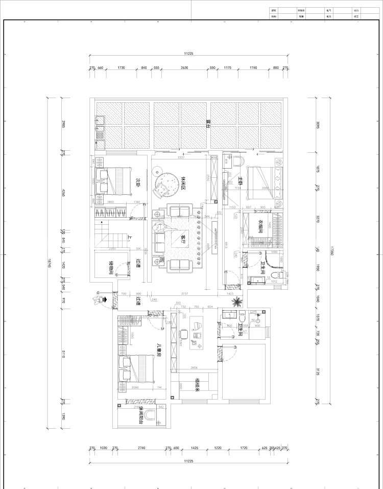 135平凤凰城现代风格-平面布置图