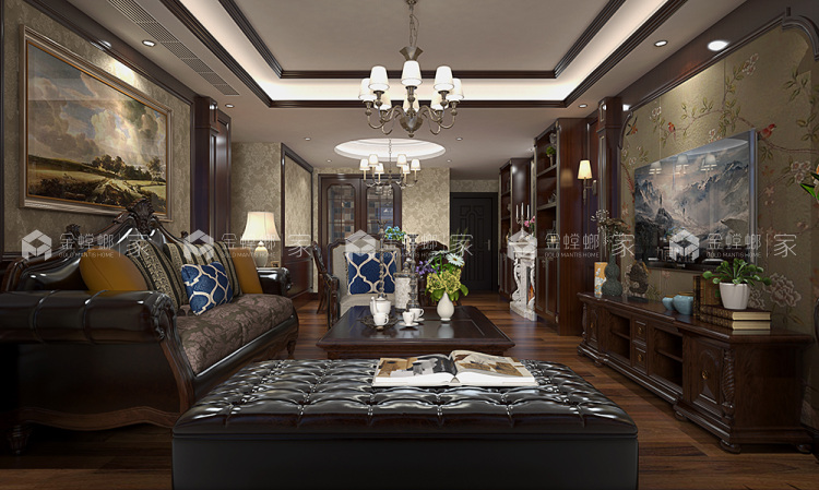 108竹馨居美式风格-暖享-空间效果图