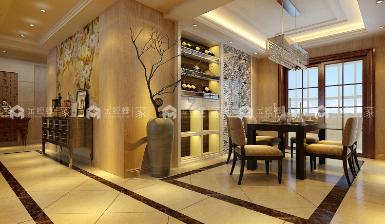 180平新中式风格-空间效果图