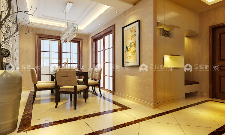 180平新中式风格-空间效果图