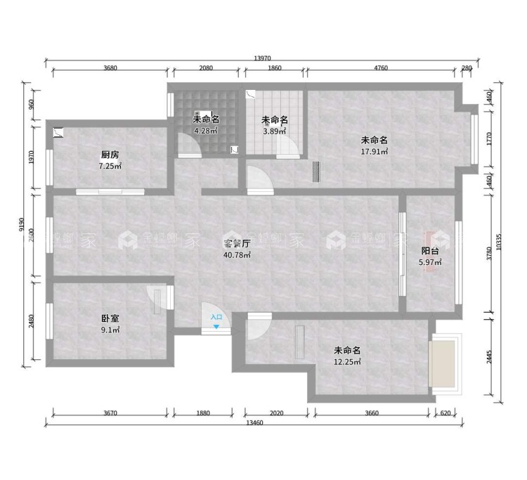 139平东港城日式风格-业主需求&原始结构图