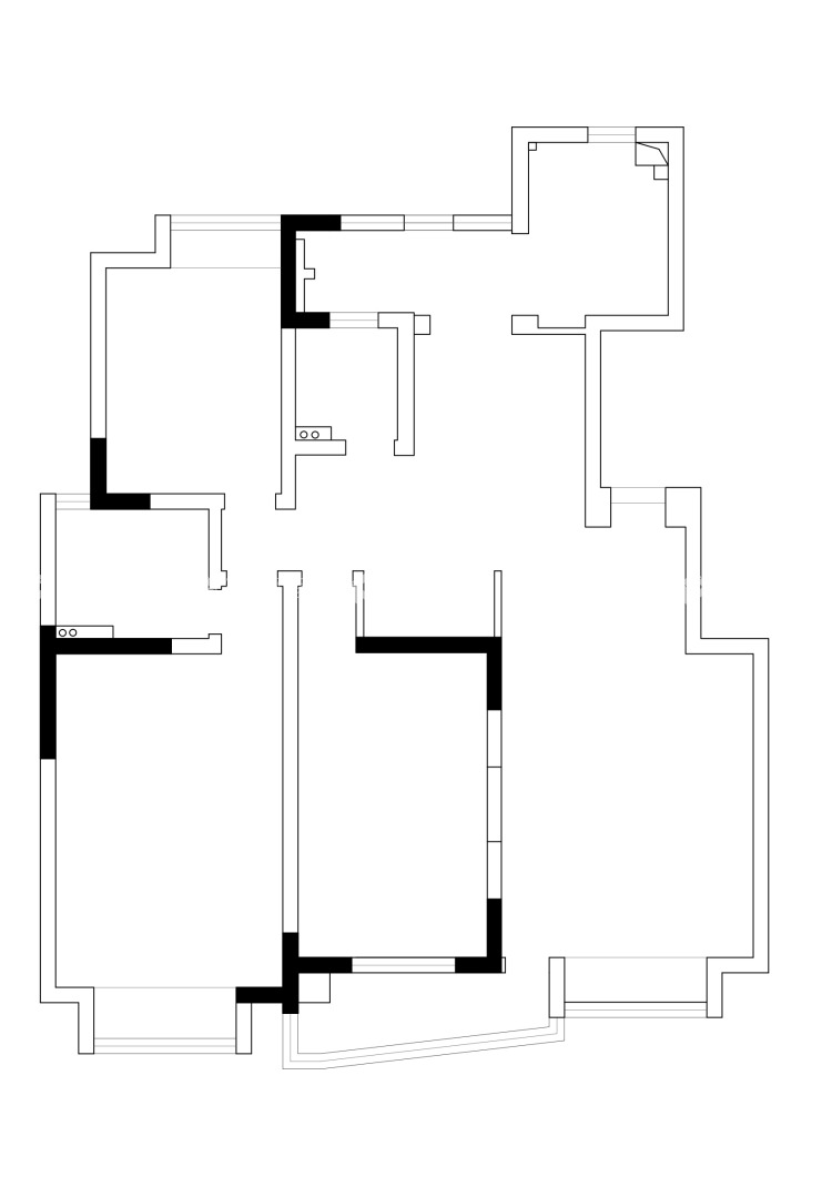 120平阳光城市花园现代风格-婚房-平面布置图