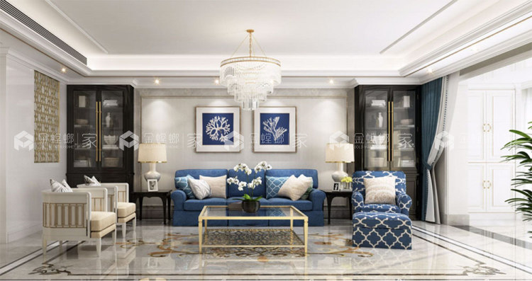 236平倚翠尚府美式风格-家的温度-空间效果图