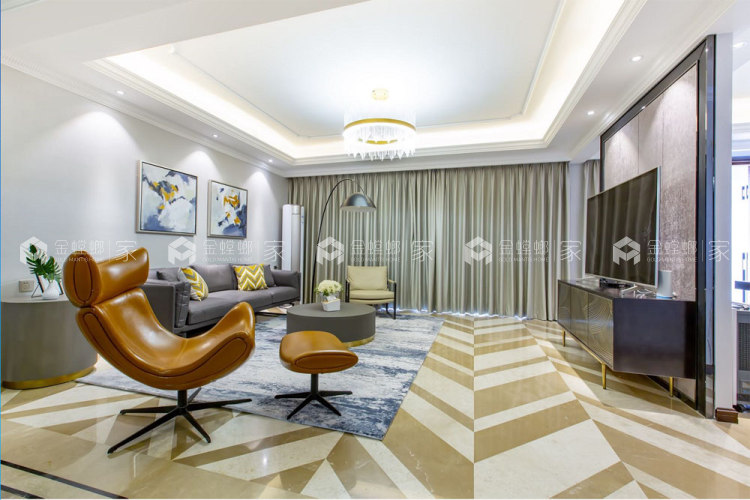 150平万科翡翠国际现代风格-精致空间，平衡生活之美-空间效果图