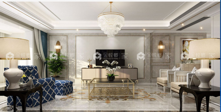 236平倚翠尚府美式风格-家的温度-空间效果图