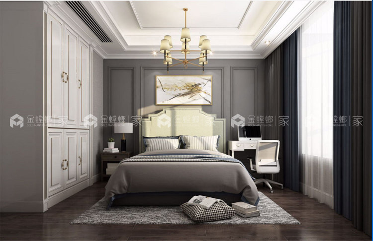 236平倚翠尚府美式风格-家的温度-空间效果图