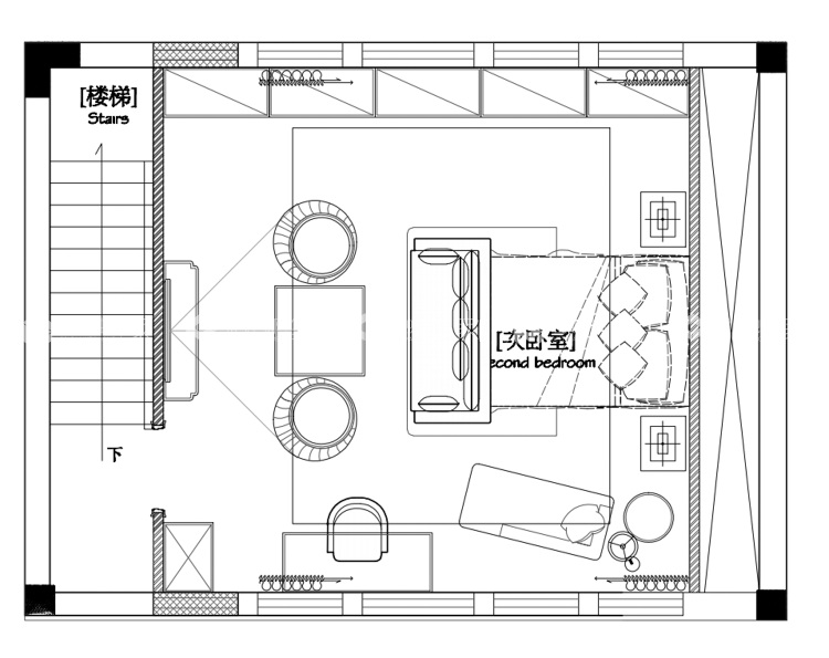 93平十里江南现代风格-黑白灰温润空间-平面布置图