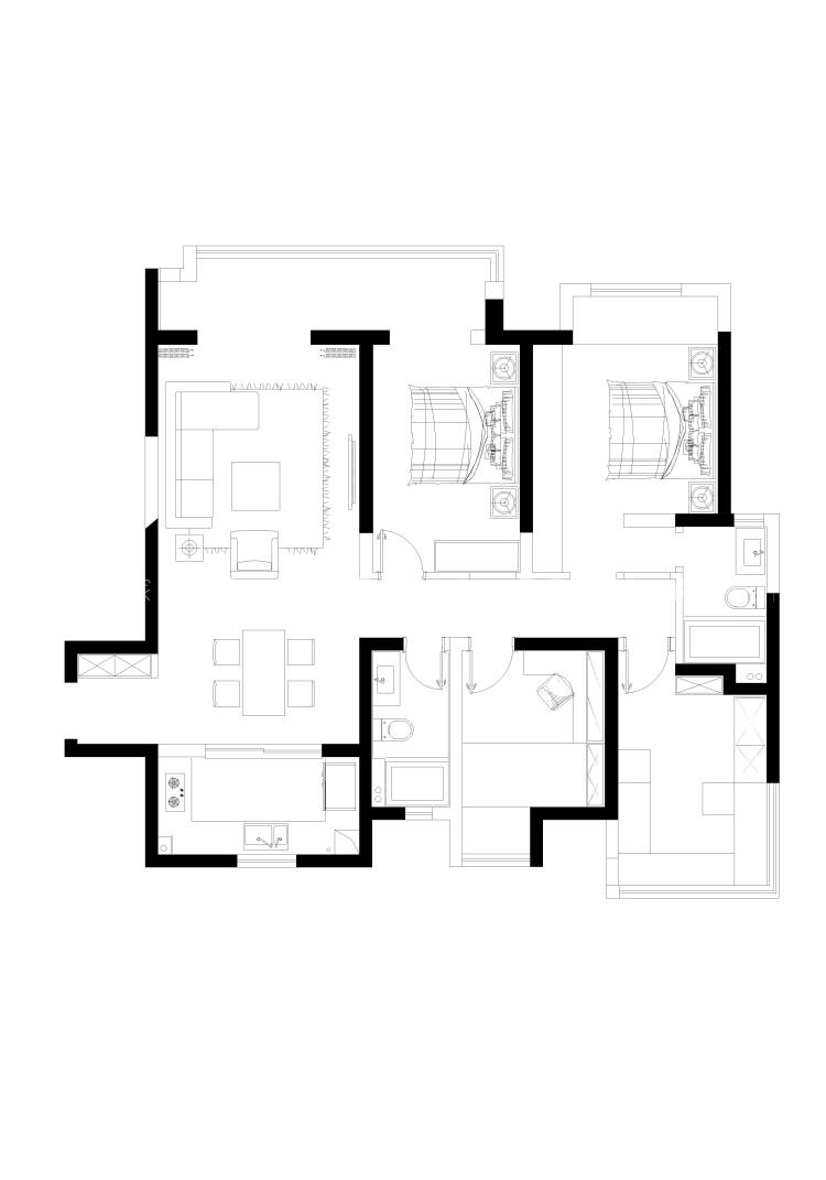 143平九龙仓御玺现代风格-平面布置图