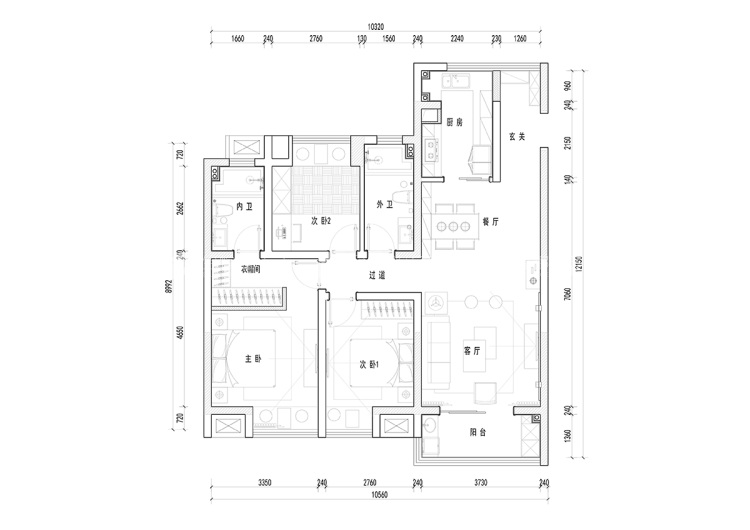 127平宝能城现代风格-简于形，奢于心-平面布置图