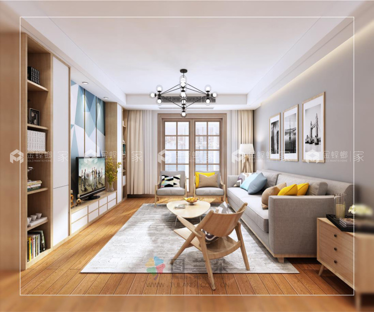 105平朗诗新郡北欧风格-温暖优雅北欧风案例-'全景图封面图'