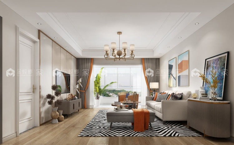 105平博大欢乐颂现代风格-优雅轻奢案例-'全景图封面图'