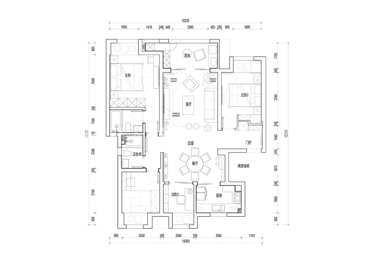 140平新城金郡中式风格-韵律东方，共鸣自然-平面布置图